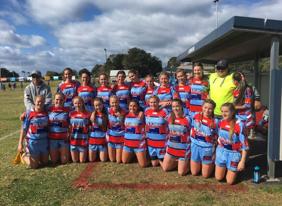 Proud club: The Milton Ulladulla Bulldogs Under 16 league tag girls have made history for the club despite going down 26-10 to Stingrays in the grand final.