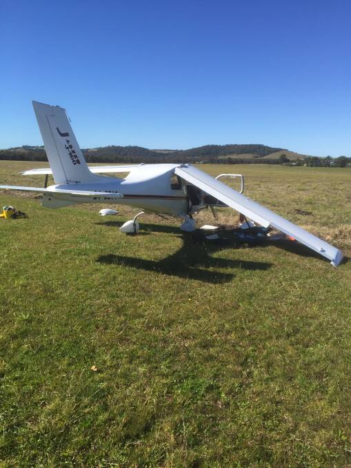 This two-seater plane crashed on landing at Illawarra Regional Airport at Albion Park. Picture: Supplied