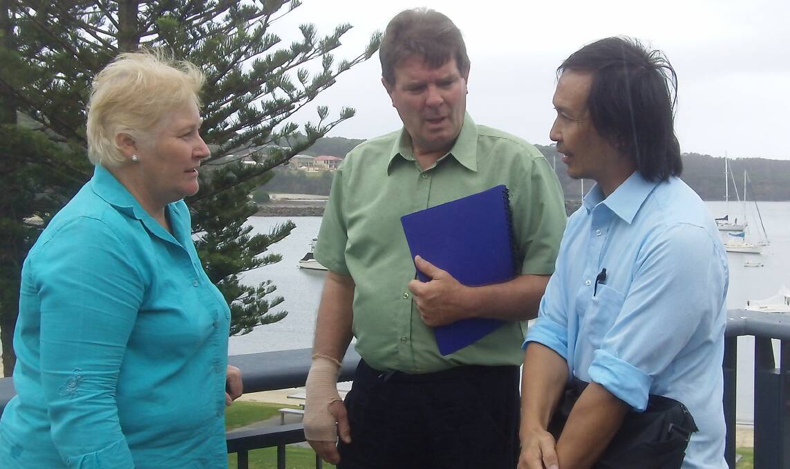 PROMISE: Ann Sudmalis will consult Aged Care Minister Ken Wyatt today after meeting Shane Lyttle and Eddie Lee in Ulladulla on the weekend. Photo supplied.