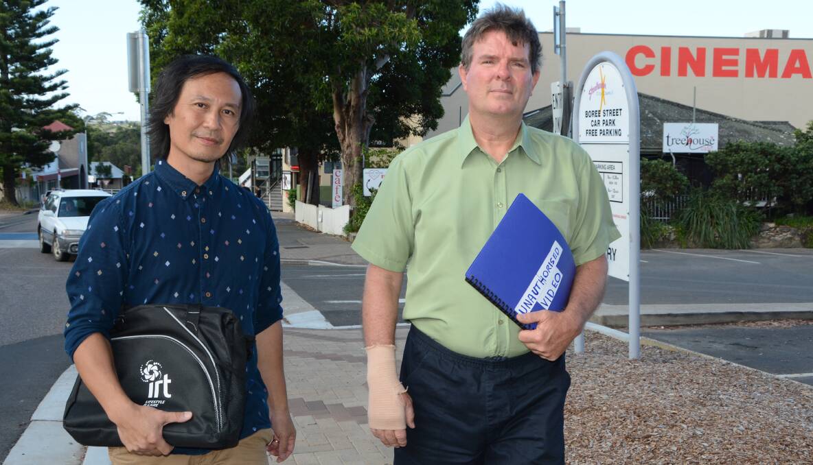 SACKED: IRT Milton aged care worker, Eddie Lee, with mate and former colleague, also sacked, Shane Lyttle at Ulladulla.