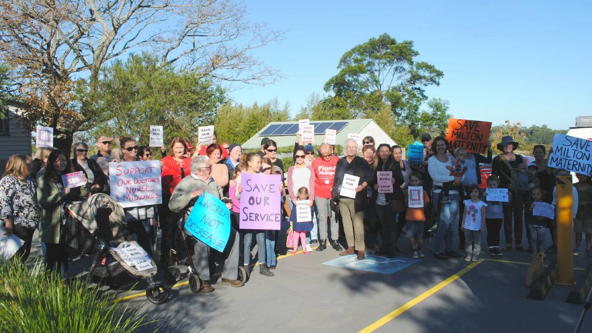 FIGHTING: Families rally in Milton on June, 13 in an effort to save their maternity services.