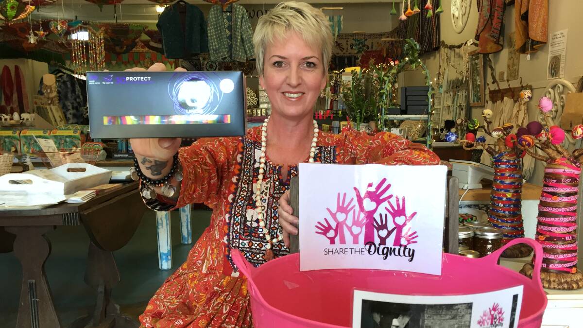 LEND A HAND: Rebecca Cameron urges the Milton-Ulladulla community to "share the dignity" by donating sanitary products to women in crisis. Photo: Jessica McInerney. 