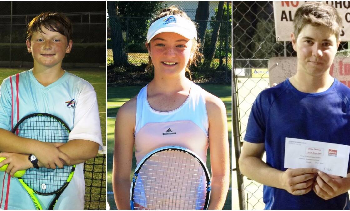 Top trio: Riley White, Natasha Phillips-Edgar and Ryan Murphy are through to the state finals of the Junior Development Series tournament. 
