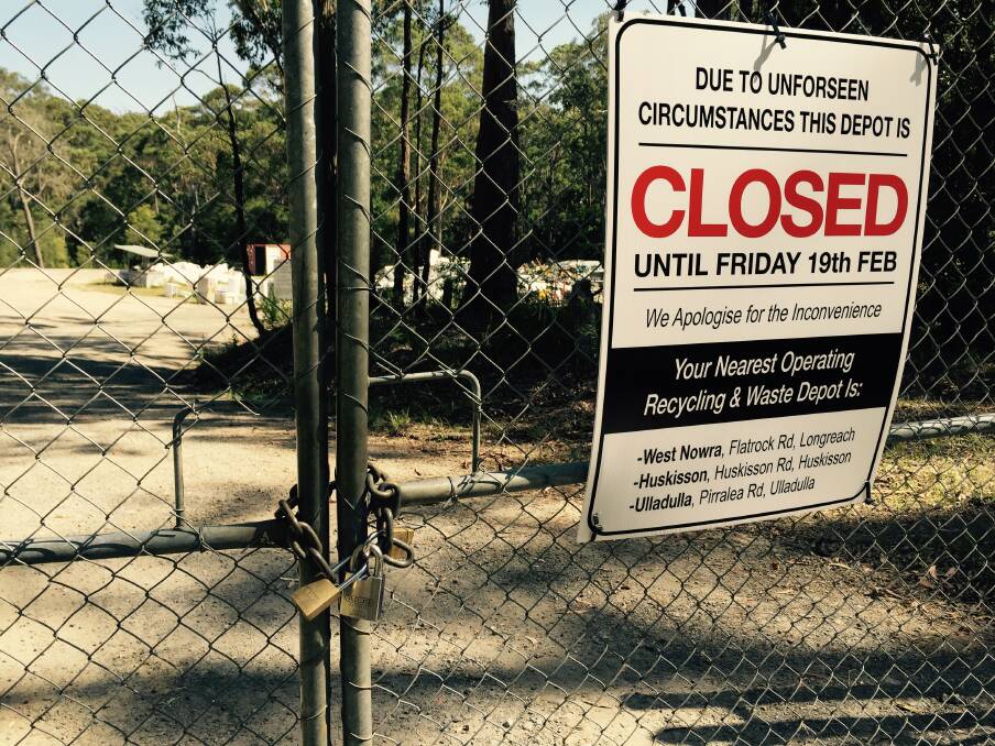CLOSED: Lake Conjola Waste Management Centre will not reopen until February 19.
