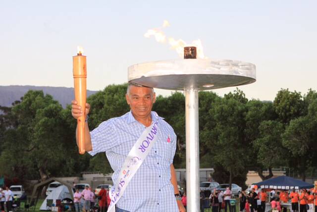 HOPE: The flame of hope in Boland, South Africa is lit by the towns longest surviving survivor. This will happen again this year, at the same time as the Milton Ulladulla relay. 
