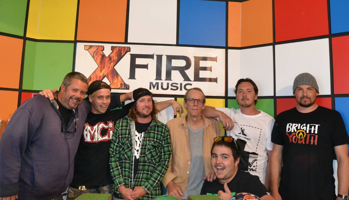XFIRE: John Morrison, Andy Fitch, Tim Johnson, Rory Williams, Ben Heggie, Jay Ditchburn and Cody Knowles (front) have combined their music, skate, art and video skills to create a business aimed at getting kids off the couch and enjoying the best life has to offer.