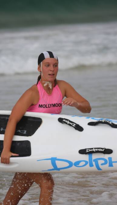 BAD LUCK: Mia Garin aced her events up until she severely injured her shoulder during the swim leg of the ironwoman. Photo supplied by SLSNSW.