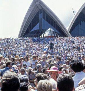 The royal couple received a rockstar reception at the Opera House in 1983. Photo: Lionel Cherruault
