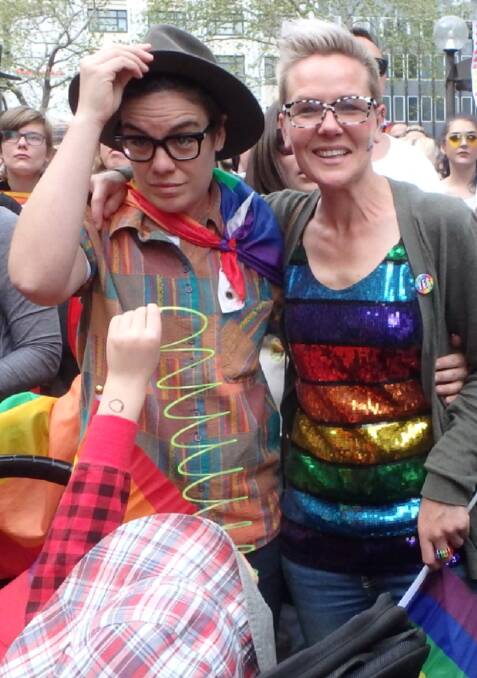 Sian, left, and Peta Gammie at last weekend's Rally for Marriage Equality in Sydney. Photo: supplied