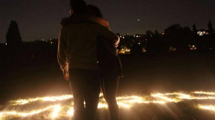 A photo of the candles used in park for proposal. Photo: @anonymous__d