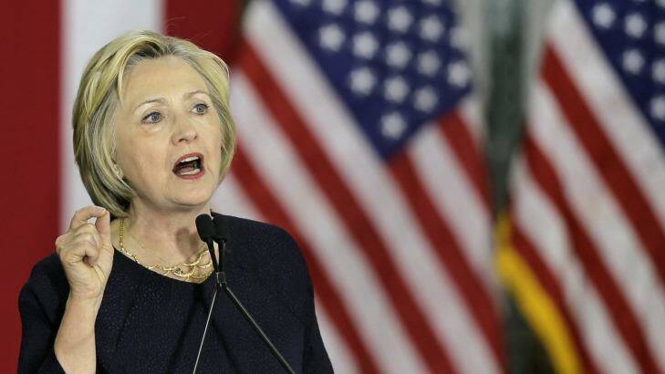 Democratic presidential candidate Hillary Clinton on the campaign trial in Cleveland, Monday.  Photo: Tony Dejak