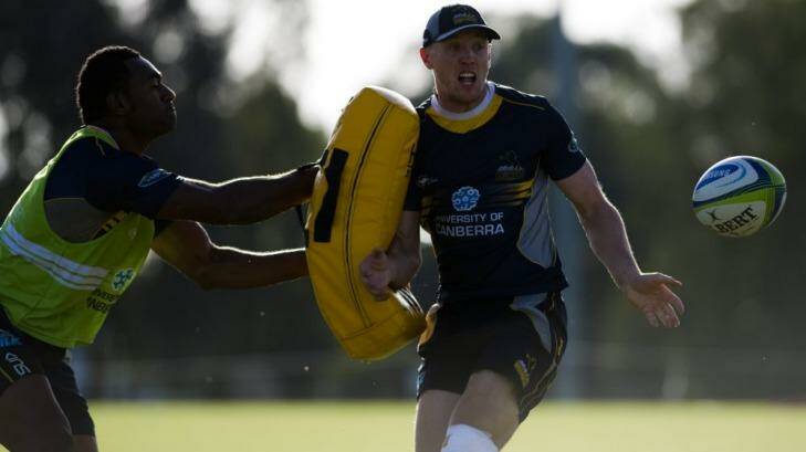 Jesse Mogg during a Brumbies training session on Monday. Photo: Jay Cronan