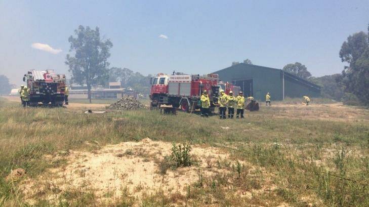 The fire at Buchanan on Thursday.  Photo: Fire and Rescue NSW on Facebook. 