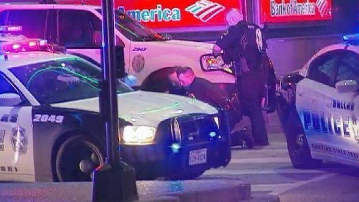 US media is reporting that two police officers were shot during a protest in Dallas.  Photo: Twitter: @Fox4