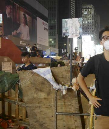 Galvanised: Alvin Cheng at the Mong Kok protest site in Hong Kong. Photo: Philip Wen