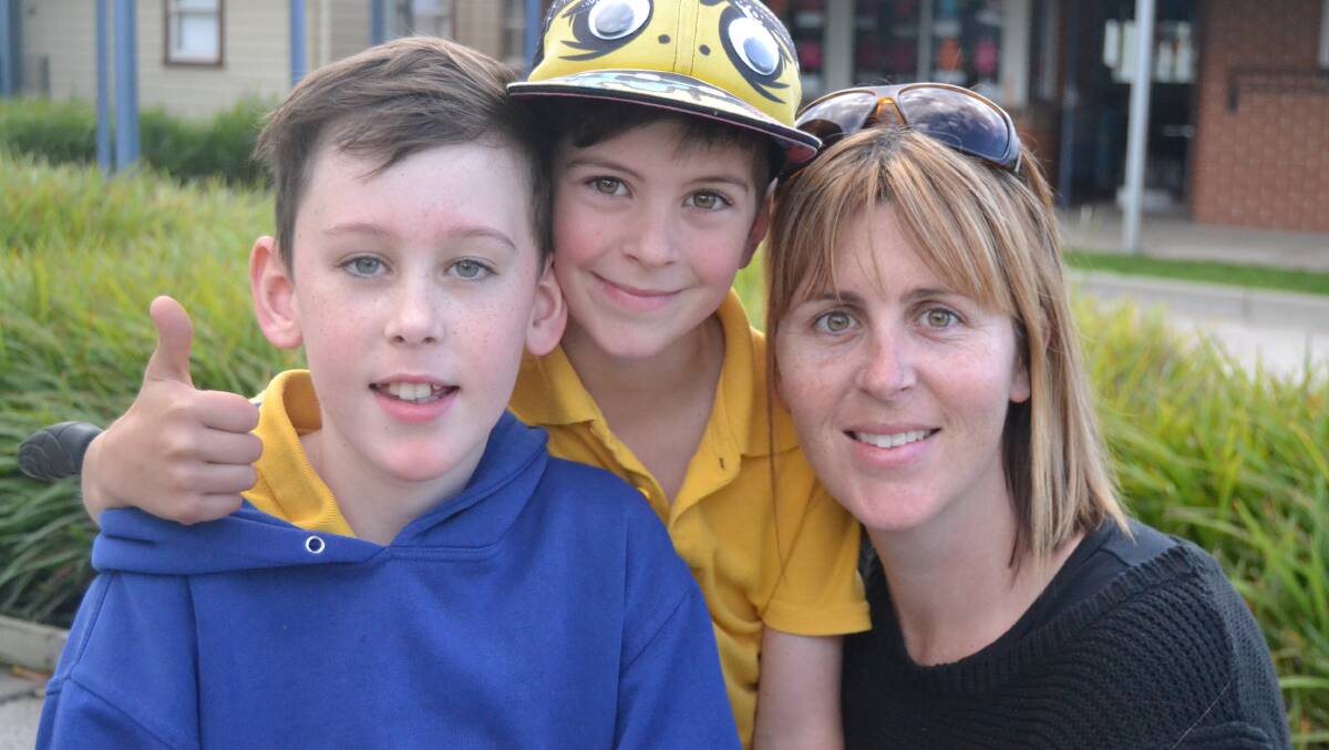 SWEET IDEA: Cody Grady with his little brother Jessie and mum Amanda who is giving up sugar for the month of September to raise funds for muscular dystrophy.