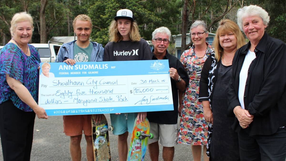 FULL STEAM AHEAD: Manyana skate park supporters were thrilled to receive a cheque from Shoalhaven City Council on Monday fallowing work to commence on the project.