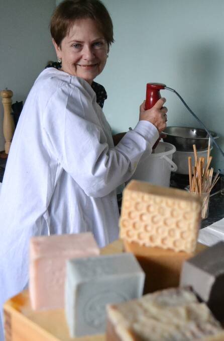 MOVE OVER MASTER CHEF: Kaja Bolken-Malouf cooking up a batch of soap in her kitchen that will be shipped to overseas buyers.