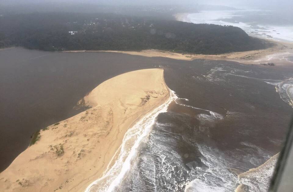 FROM THE AIR: The South Coast Lifesaver 23 helicopter has captured some great images of the flooding at Lake Conjola.
