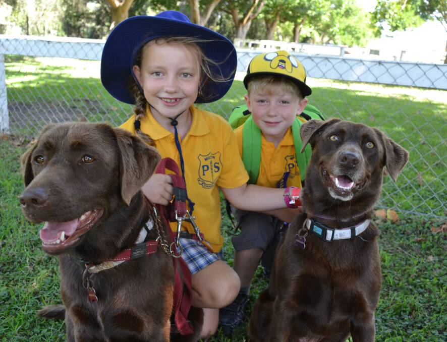 ON SHOW: Lua and Tia with Danielle's niece and nephew Maisie and Max Butson at the Milton Show.
