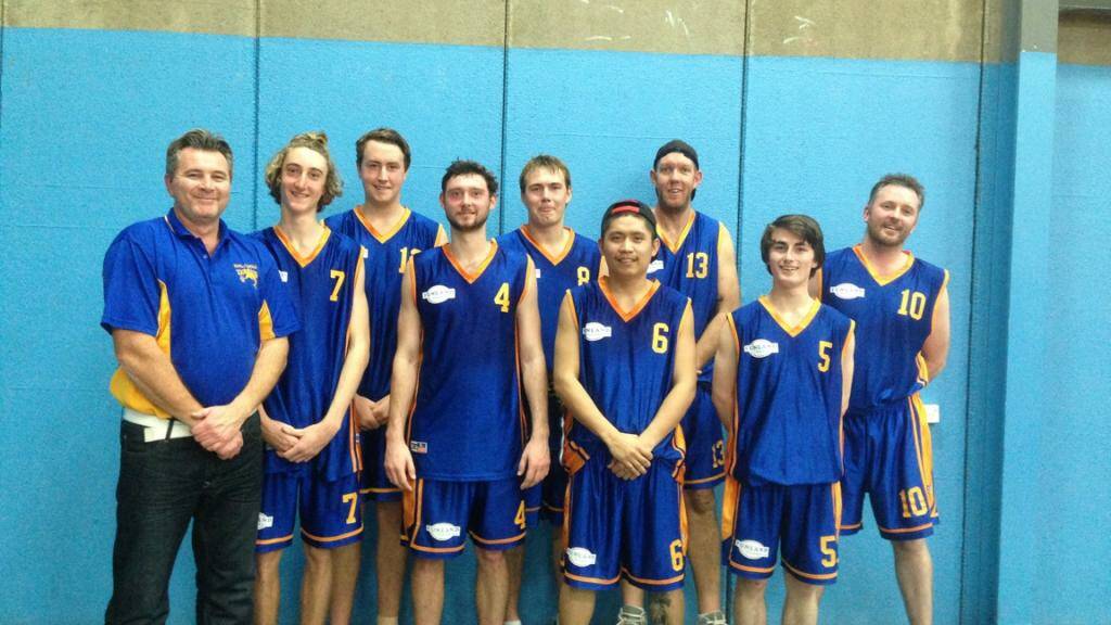 WINNERS: The Milton Ulladulla open men’s team celebrate taking out the grand final of the Barrengarry Basketball Finals at Batemans Bay on Sunday. 