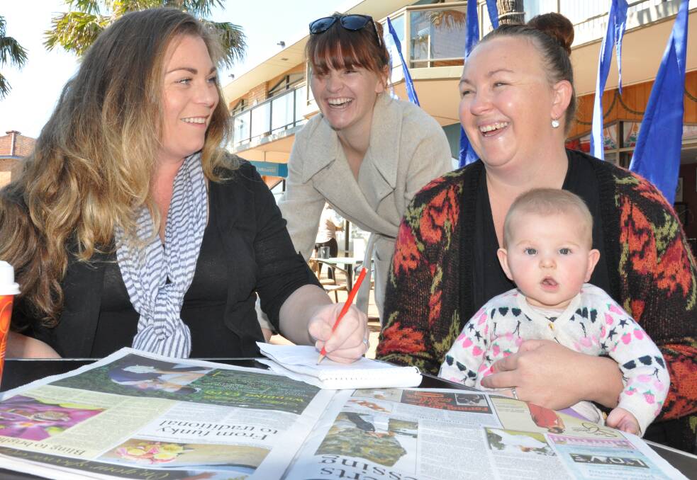 PLAN AHEAD: Amy Woods, Dallas Koperberg and Emma Bryant with Poppi are busy putting the finishing touches on the Milton Ulladulla Wedding Expo.  