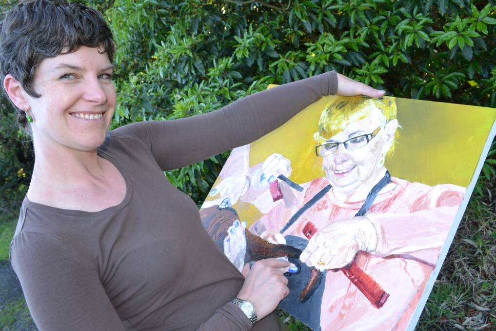 PRIZE DEBUT: After rediscovering her artistic side, Samantha Kneeshaw has entered her painting of Vivienne Burns in the Alley Archies, with winners to be announced on Friday night at the Dunn Lewis Centre. 