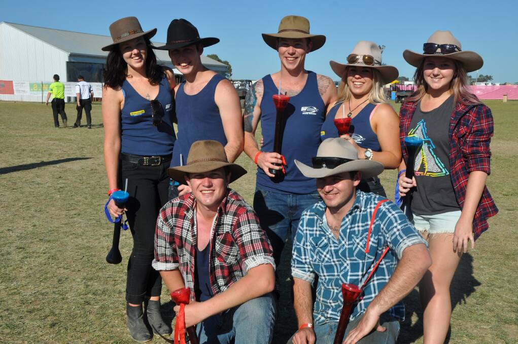 MUSTERING SUPPORT: Ulladulla’s Kristy Starr, Ben Anderson, Dom Hogan and Emily Quinn, with Brisbane’s Jess Lovewall and Morgan Lynch (front) and Perth’s Zac Holbrook. 