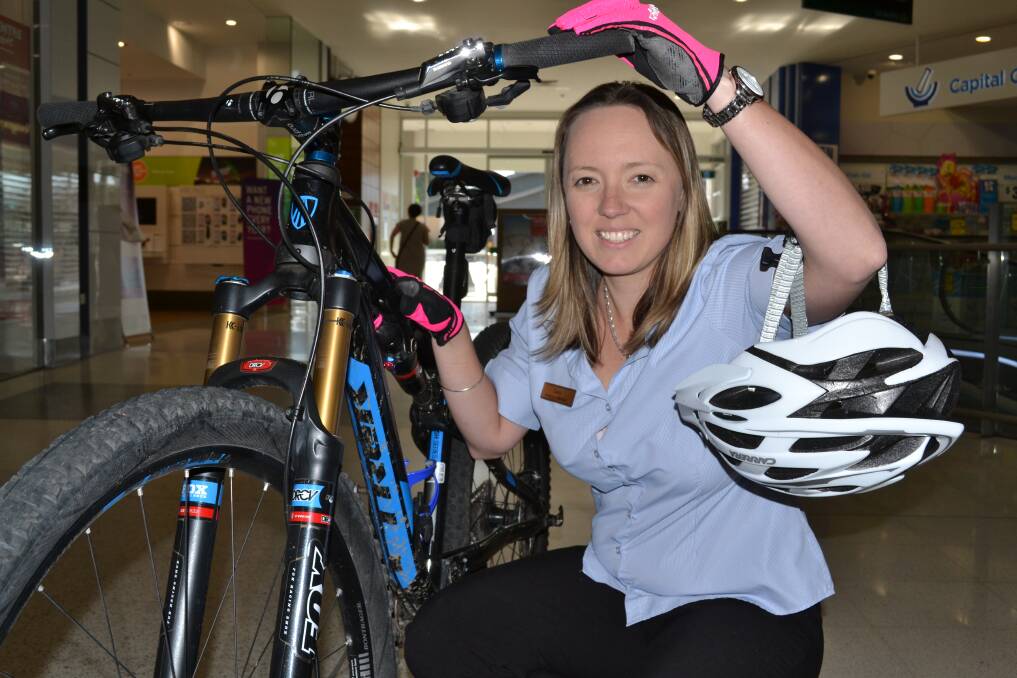 WHEELING: Carly Brook has been riding on her weekends and lunch breaks to help raise money for sick children. 