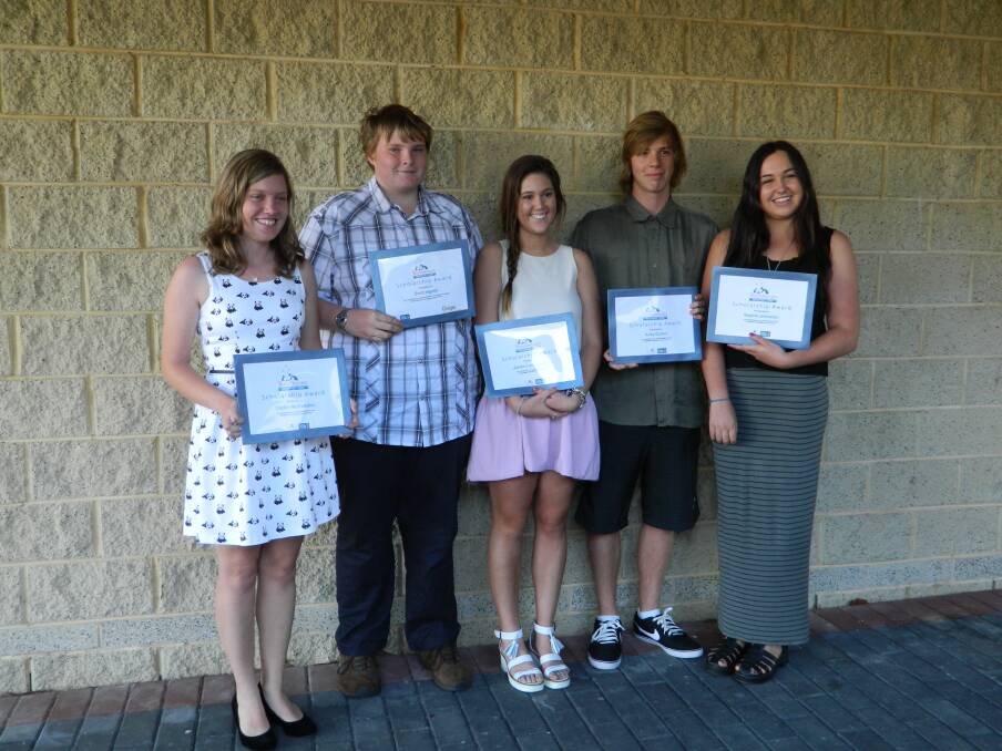 HELPING HAND: Ulladulla High School graduates who received grants from the Shoalhaven Education Fund in 2013/14 were Caitlin McFadden, Brett Ingold, Jamie Lee Stevens, Kody Corban and Sophie Johnson. 