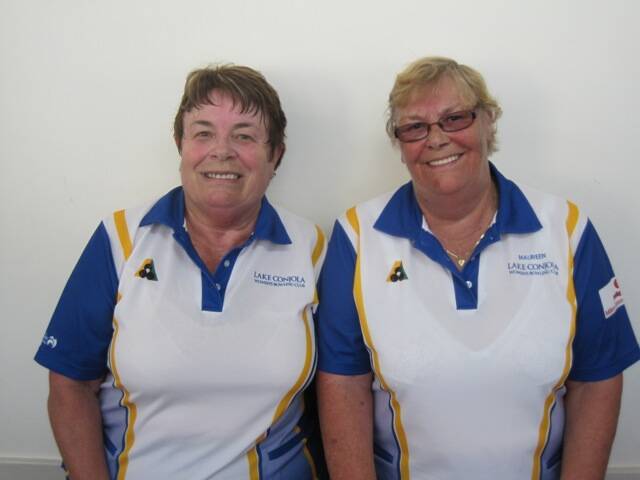 GREAT PAIRING: Lake Conjola Women’s Bowling Club minor pairs winners are Lynny Leggett (Lead) and Maureen Darcy (Skip).