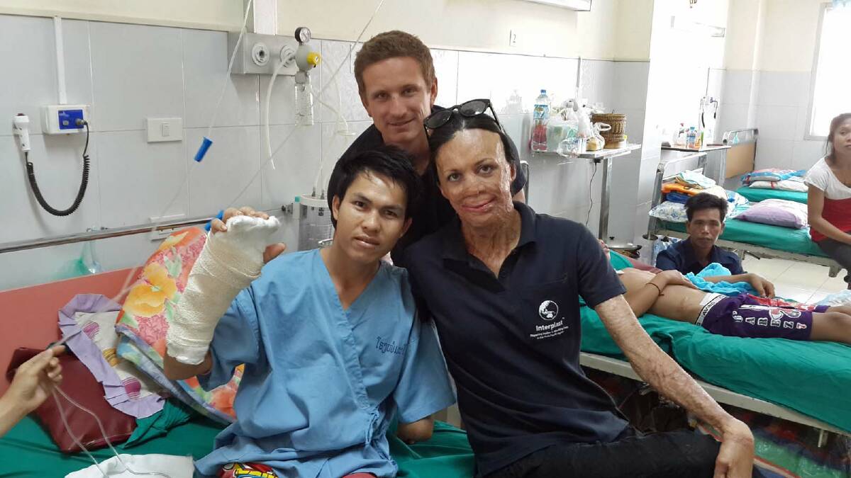 INSPIRED: Turia Pitt and Michael Hoskins recently travelled to Laos on a humanitarian mission with Interplast where they met with patients being helped by the charity.