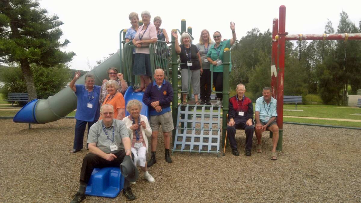 GREAT DAY OUT:  Members of the Pigeon House Day Club enjoying the day at Lions Park.