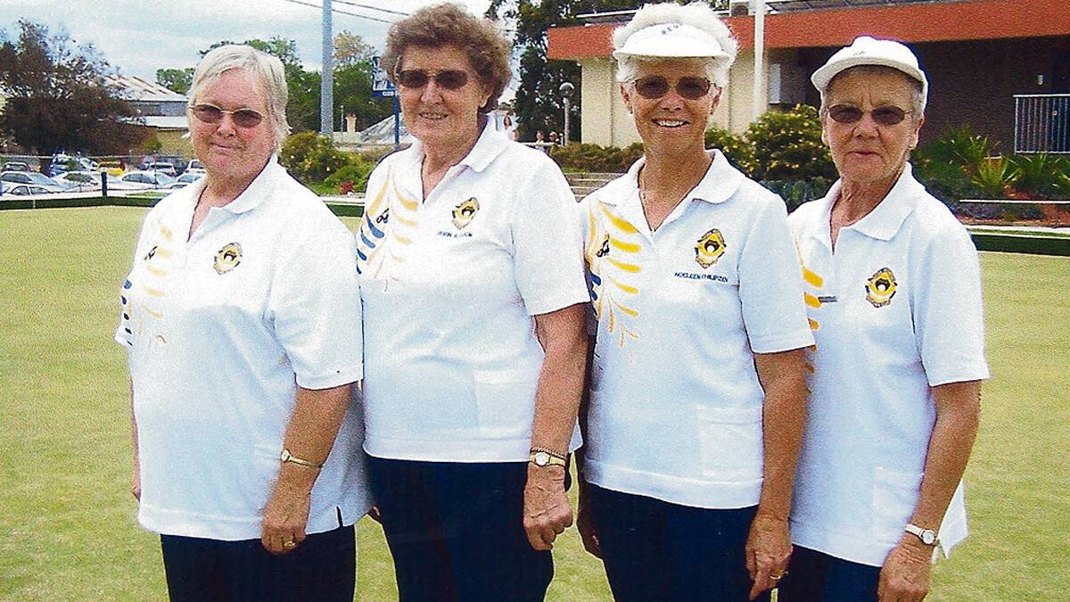 BEGA: Happy winners in the Bega ladies bowling club championship fours are (from left) Dorothy Bunnett, Robin Alcock, Noeleen Philipzen and Margaret Sly. 