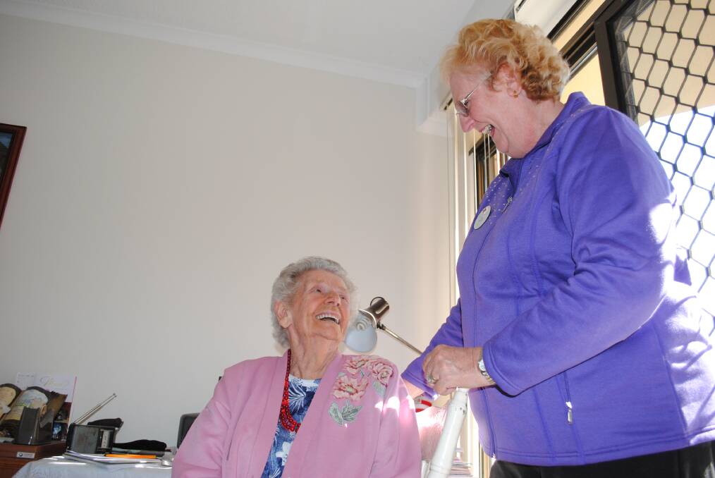 FAST FRIENDS: Grace Mason and Gill Rolfe share a laugh at one of their weekly visits.