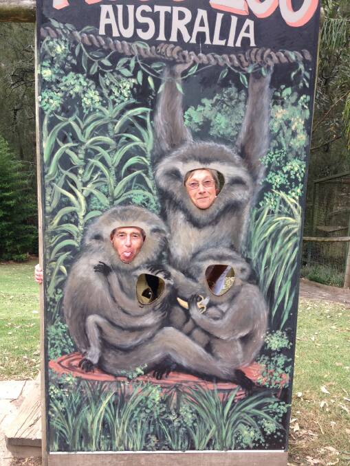  MONKEYING AROUND: Margaret Reeves and Allan Graham posing at the Zoo.
