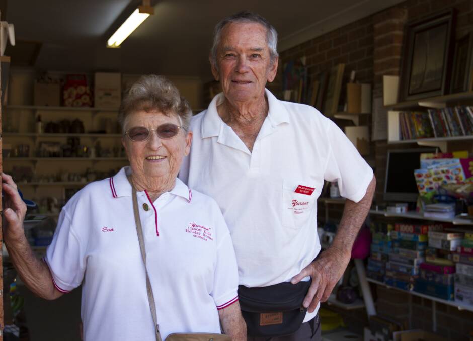 WONDERFUL ORGANISERS: Eva and Wally Anderson have worked very hard to ensure the garage sale was a success. Photo: Therese Spillane.