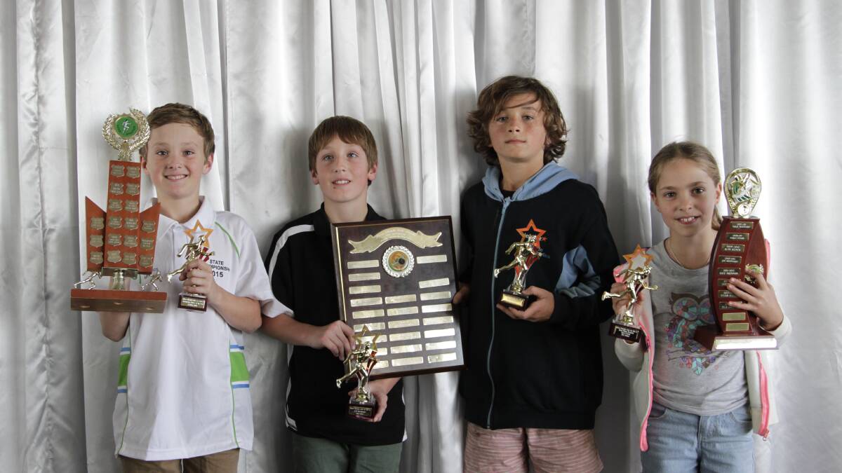 TOP AWARDS: Athlete of the year Lachlan Smith, sports person of the year Ryan Smith and Ben Shepherd, and Aileen Wilson Memorial best and fairest award winner Ella Colusso.