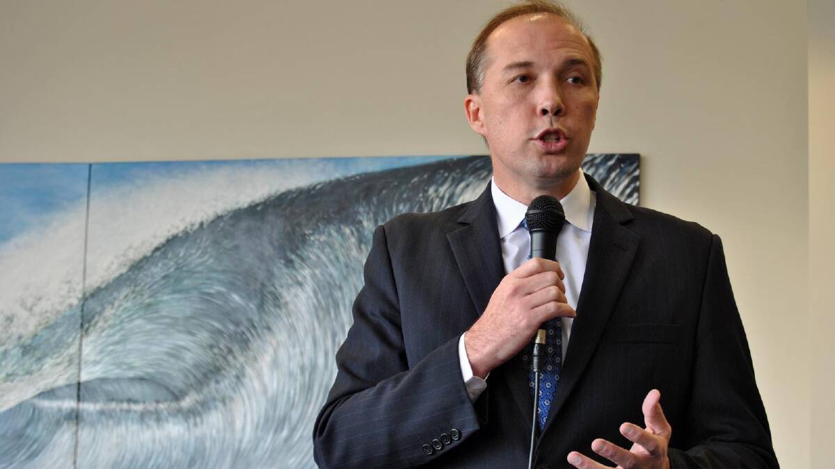 HEALTH ON AGENDA: Shadow Minister for Health and Aging Peter Dutton addresses Thursday’s public meeting in Ulladulla.