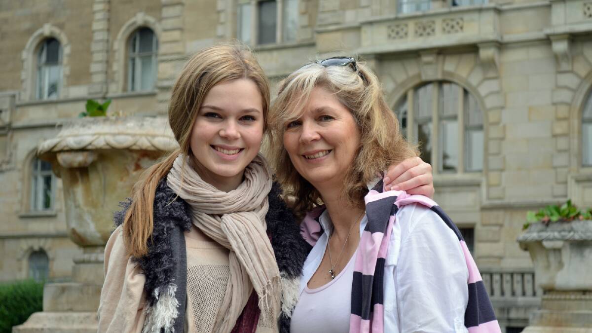 LIGHTS, CAMERA, ACTION: Conjola’s Kendra Appleton with mum Debra on the set in Germany where she spent six months filming a children’s television series and studying via distance education.