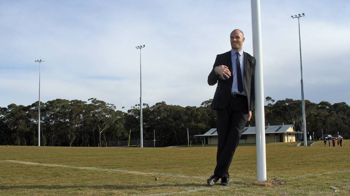 Two-time AFL Premiership winning captain of the Geelong Cats, Tom Harley, checks out the new ground at West Ulladulla.