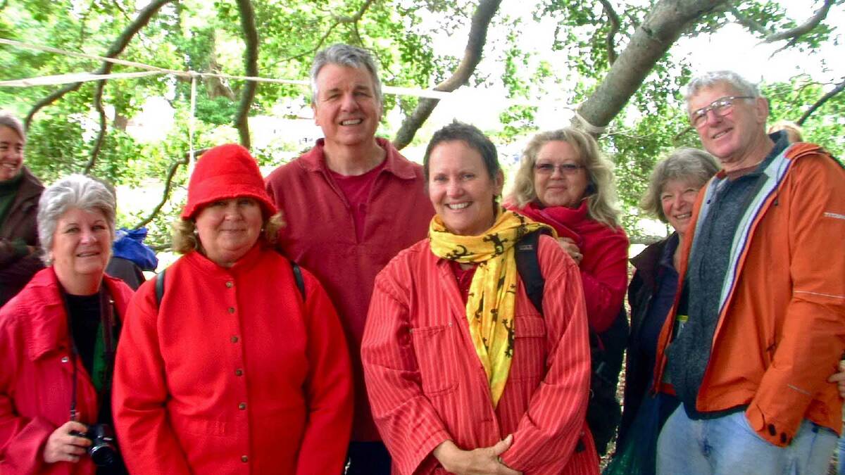 CLIMATRE CONCERN: Joining Sunday’s rally in Milton over climate change were Wendy Fuller from Narrawallee, Annie Boutland and Andi Walker from Rennies Beach, Sybille Davidson from Bawley Point, Robin Chadwick from Dolphin Point and Meg Bishop and Graeme Gibson from Huskisson.