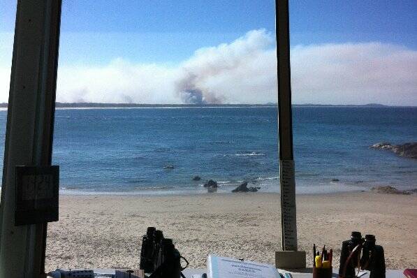 The view from Marine Rescue at Town Beach Port Macquarie, Saturday. Pic: Chris Wright