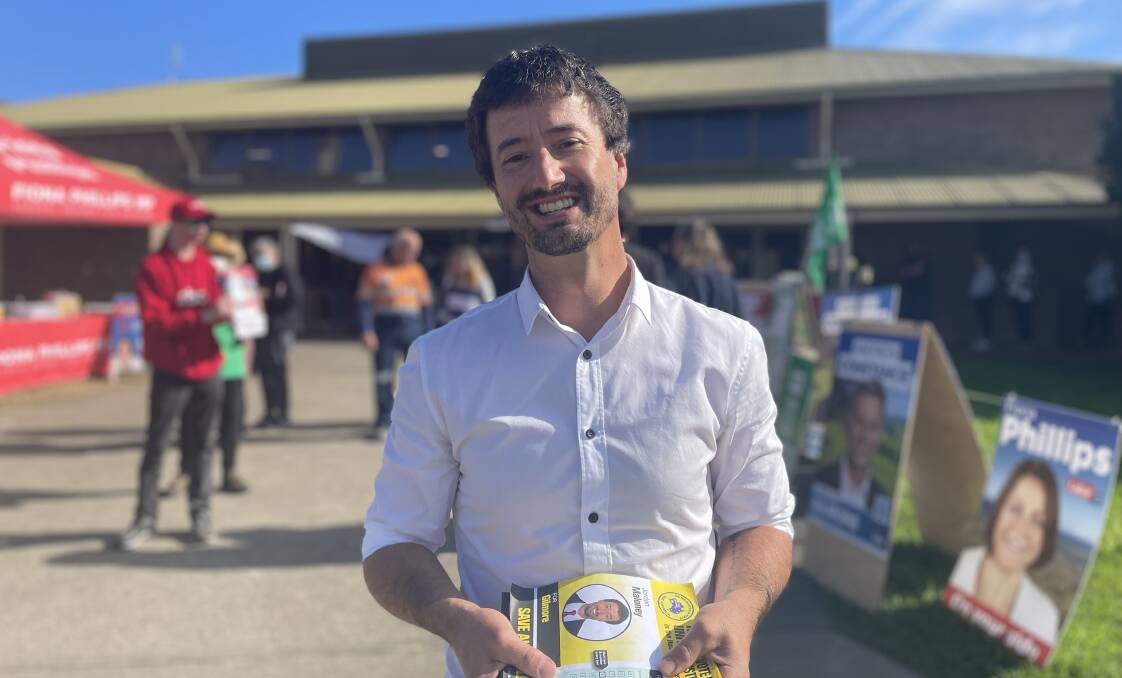 Ulladulla chiropractor and Gilmore United Australia Party candidate, Jordan Maloney at Nowra Uniting Church on Saturday. Picture: Grace Crivellaro.