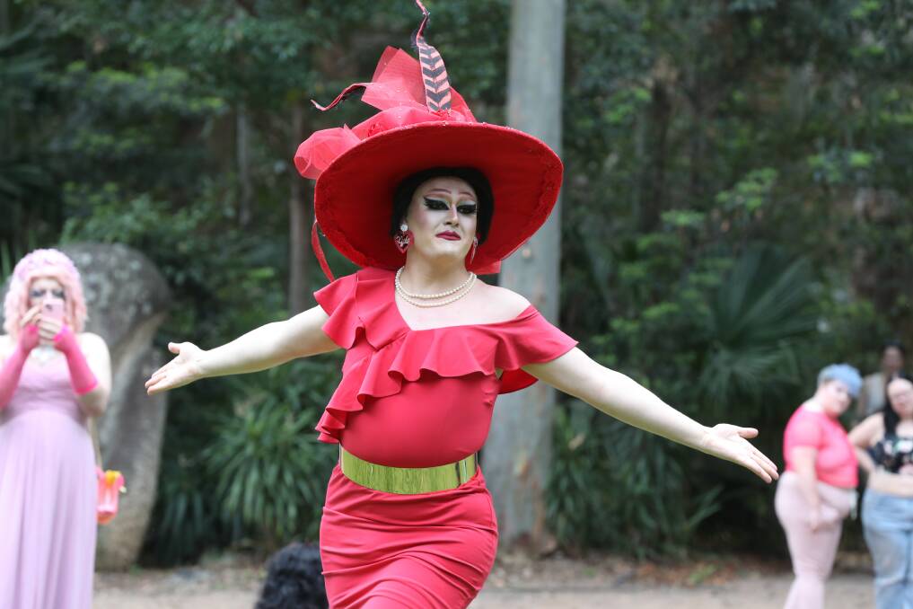 Drag artist Lyla Joy performing at the University of Wollongong on November 12. Picture by Robert Peet