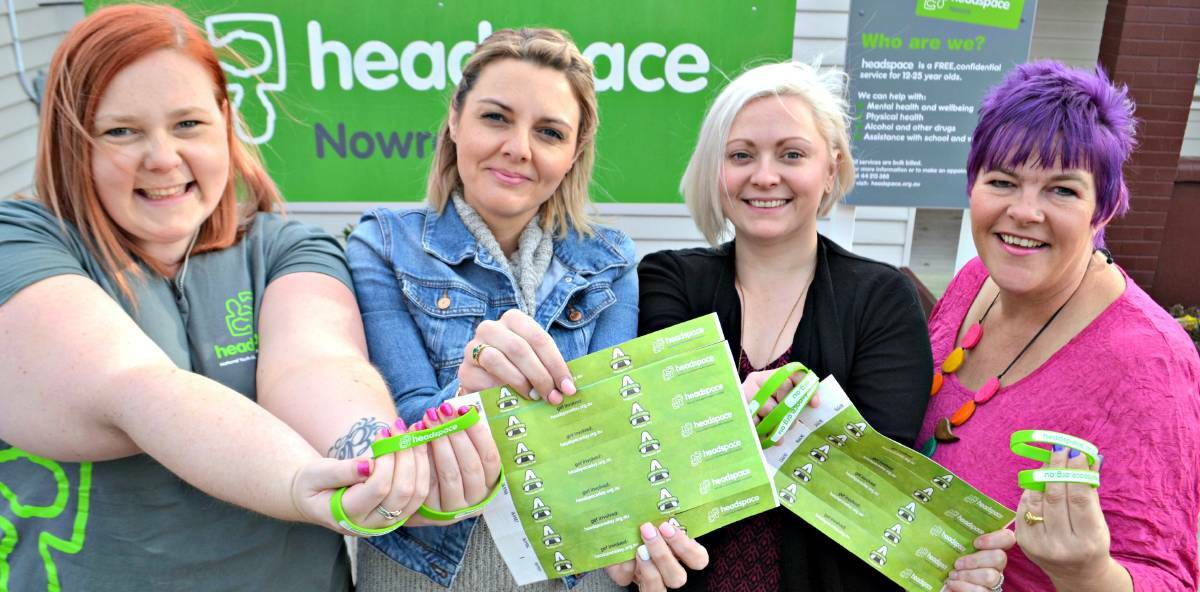 Headspace Nowra staff Ashlea Beaver, Helen Jessop, Kathryn Baudinette and Sally Lamb in 2016. File image.
