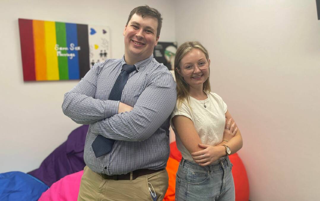 NEW DIGS: Shoalhaven Youth Reference Group members Alex Parker-Newlyn and Emily Nield at Headspace Nowra's new centre. Picture: Grace Crivellaro. 