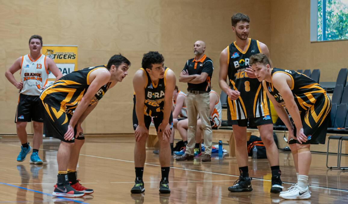 DEPTH: Jordan Bandur (Left), Jeremy Harding, Brayden Morris and Alexander Kessell all averaged double figures for the Tigers this year. Picture: SHOALHAVEN BASKETBALL ASSOCIATION 