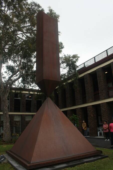 Created by Barnett Newman in the 1960s, the Broken Obelisk measures more than seven metres in height. Picture by Glenn Ellard.