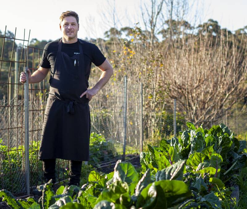Cupitt's chef Jonathan Pryor in the garden as he prepares a redesigned menu. Picture supplied.